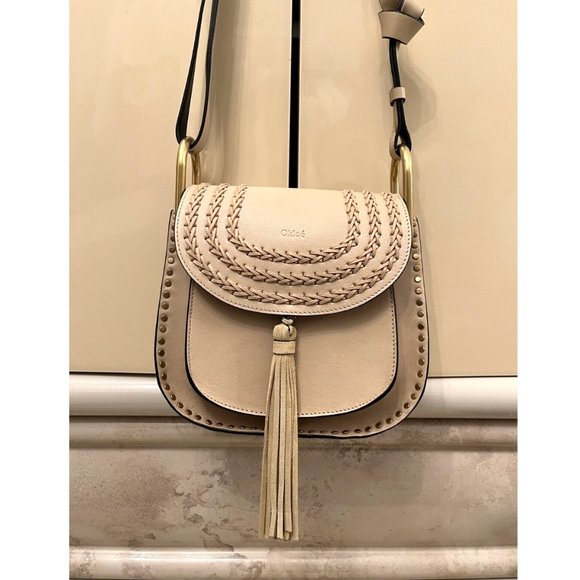 EUC CHLOE SMALL HUDSON PEARL BEIGE SHOULDER BAG TASSEL SMOOTH CALFSKIN PURSE Exc - Picture 3 of 16